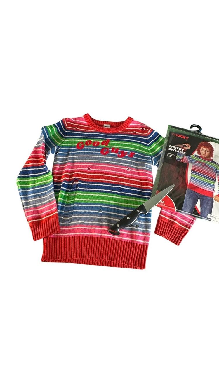 Chucky Good Guys Sweater Costume Child XL Spirit Halloween w/ Prop Knife